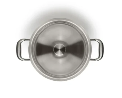 C2 – teiliges Set – 3 -ply Topf Ø 24 cm - Oberfläche aus Reintitan – und Reintitan Dämpfeinsatz Ø 24 cm – Bild 5