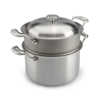 C2 – teiliges Set – 3 -ply Topf Ø 24 cm - Oberfläche aus Reintitan – und Reintitan Dämpfeinsatz Ø 24 cm – Bild 2