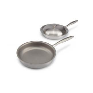 C1 – teiliges Set – 3-ply Pfannen Ø 24 cm + Ø 26 cm - Oberfläche aus Reintitan